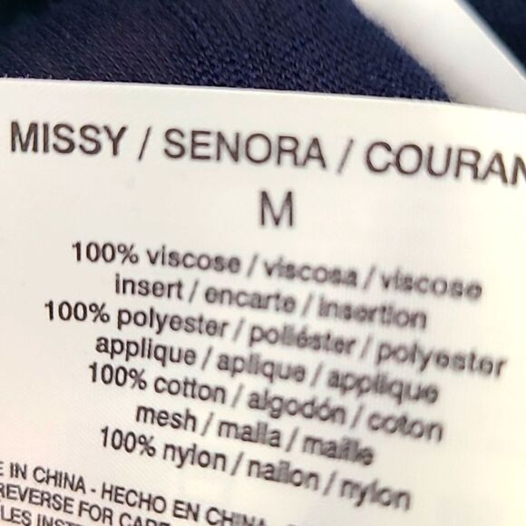 Bandolino Navy Blue Tunic Top with Embroidered Accents, Size Medium, NWT - Picture 8 of 8